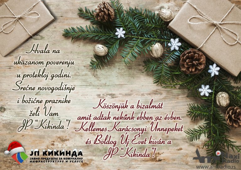 Radno vreme JP „Kikinda“ tokom praznika