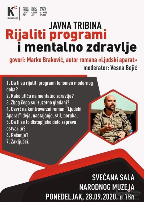 Tribina o uticaju rijalitija na mentalno zdravlje u ponedeljak u Muzeju