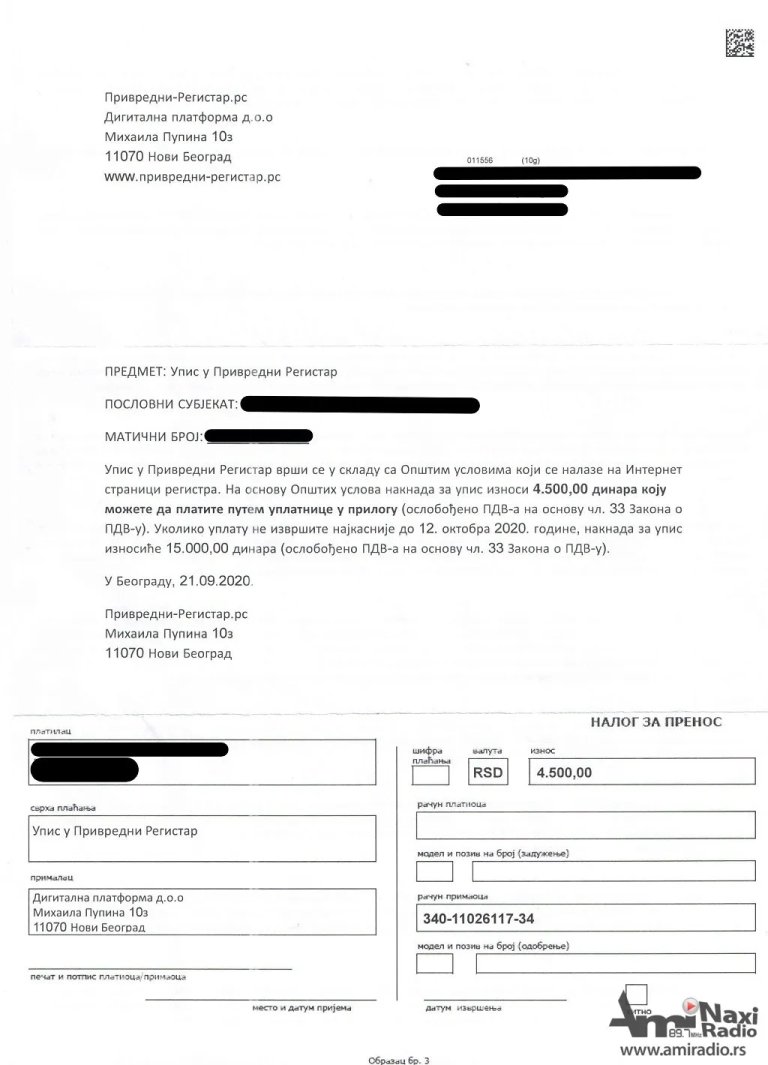 VAŽNO OBAVEŠTENJE! Ne plaćajte OVAJ RAČUN!
