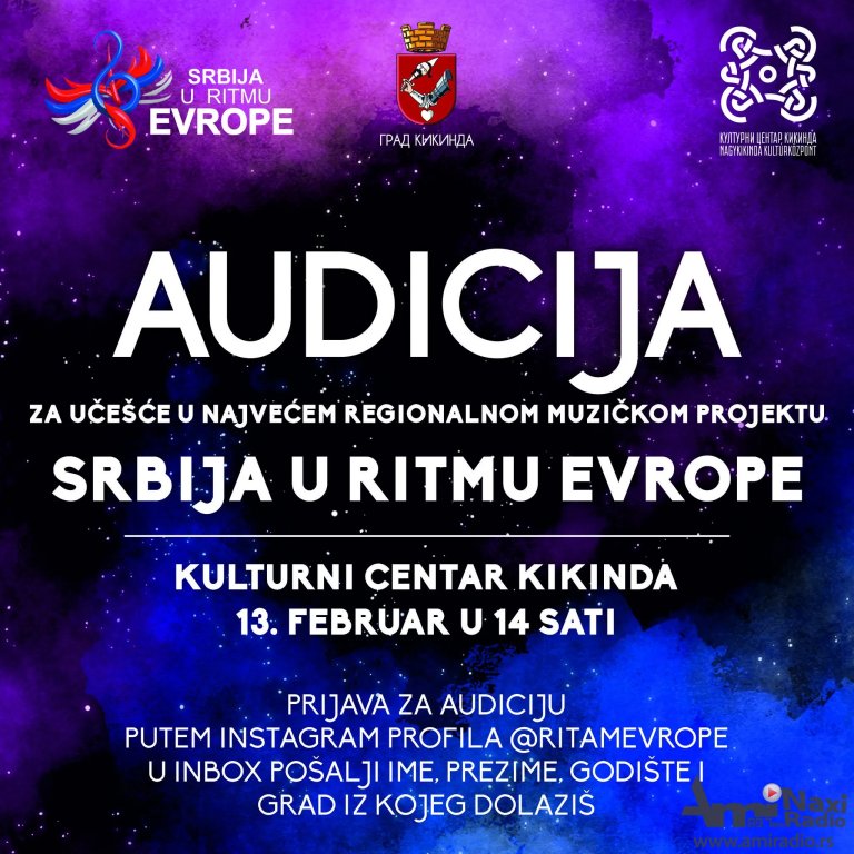 Audicija za takmičenje „Srbija u ritmu Evrope“ 13. februara u Kulturnom centru