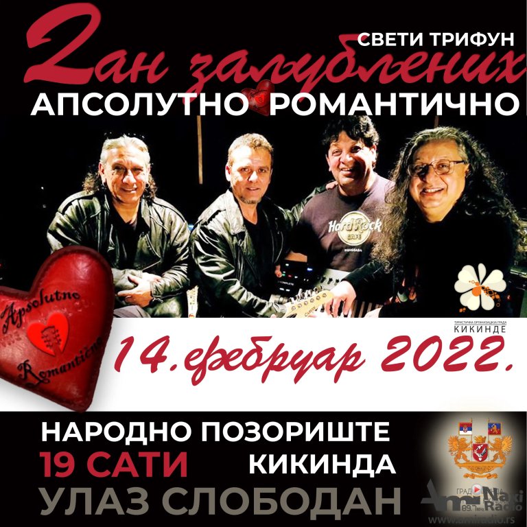 Koncert grupe „Apsolutno romantično“ u ponedeljak u Pozorištu