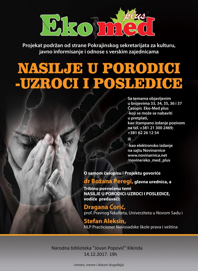Predavanje o nasilju u porodici večeras u Biblioteci