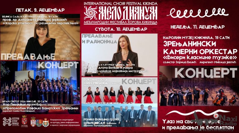 Festival horova „Melodianum“ od petka do nedelje u Kikindi