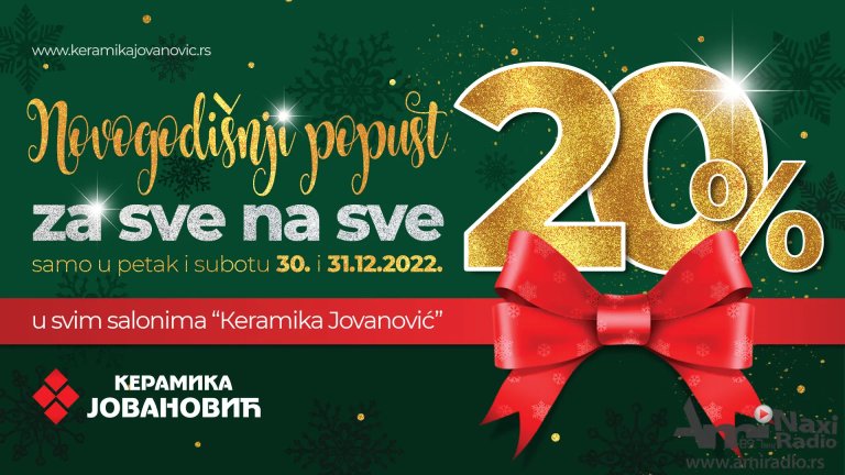 Novogodišnja akcija u Keramici Jovanović: Popust 20 posto na sve
