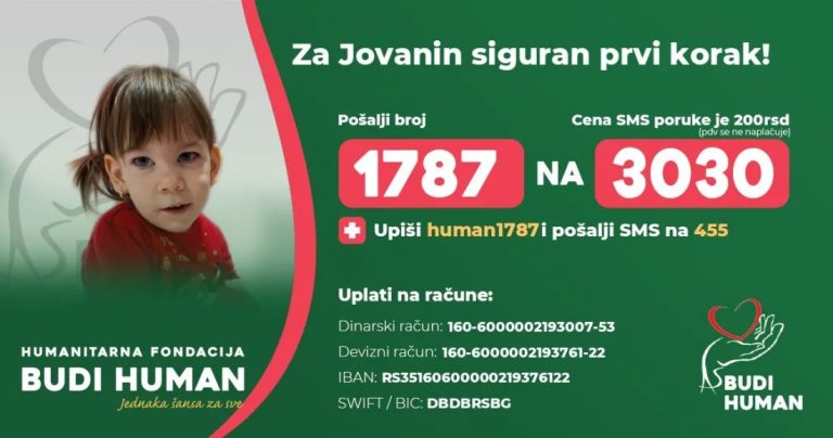 Za Jovanin siguran prvi korak: Pomozimo maloj sugrađanki