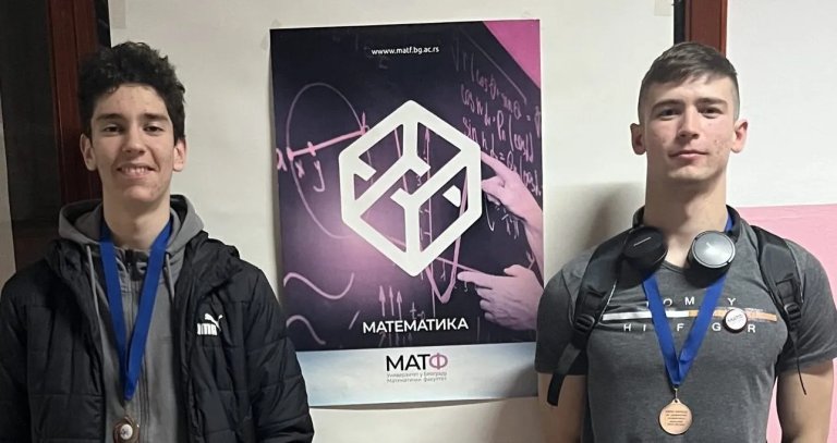 Mateja Kosić i Timur Borisov treći na Republičkom takmičenju iz matematike