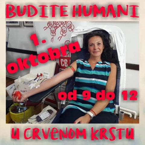 Akcija dobrovoljnog davanja krvi u ponedeljak u Crvenom krstu