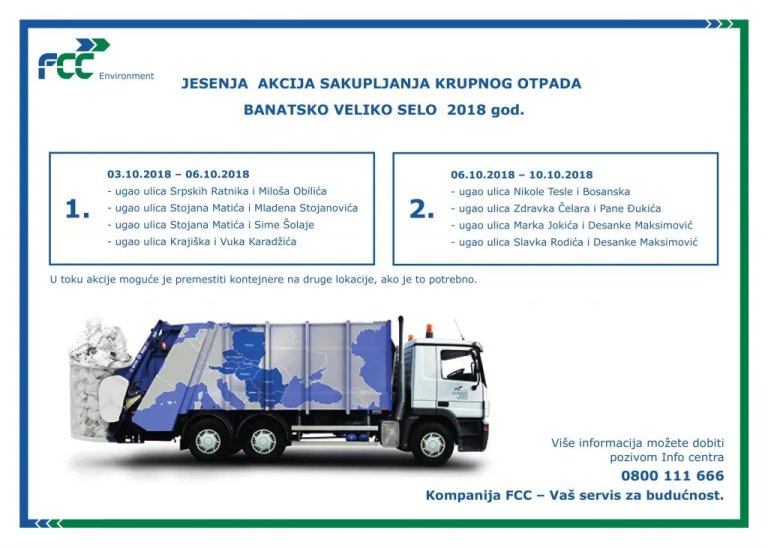 Akcija prikupljanja krupnog otpada u Velikom Selu od 3. do 10. oktobra
