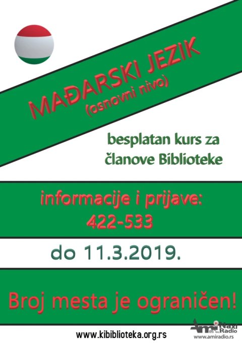 Besplatan kurs mađarskog jezika za članove Biblioteke