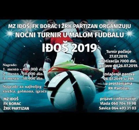 Noćni turnir u malom fudbalu u Iđošu od 27. jula