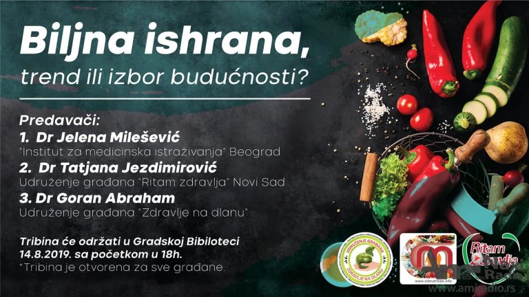 Trbina „Biljna ishrana - trend ili izbor budućnosti“ u sredu u Biblioteci
