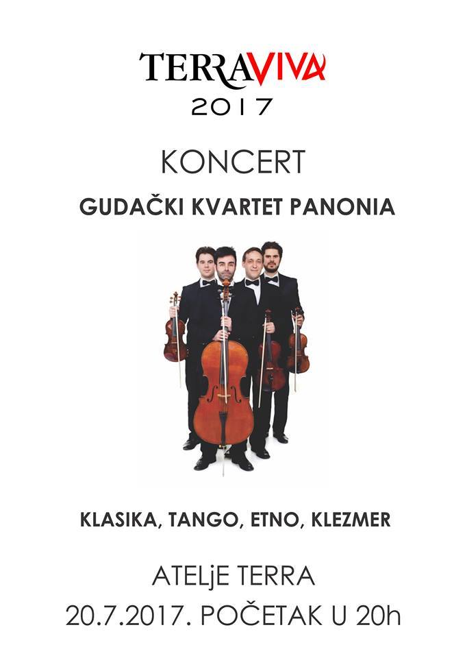 Koncert kvarteta Panonia večeras na prostoru Ateljea „Terra“