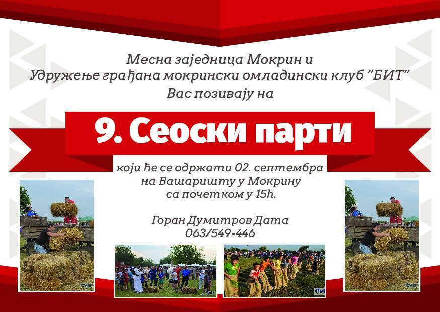 „Seoski parti“ u Mokrinu u subotu
