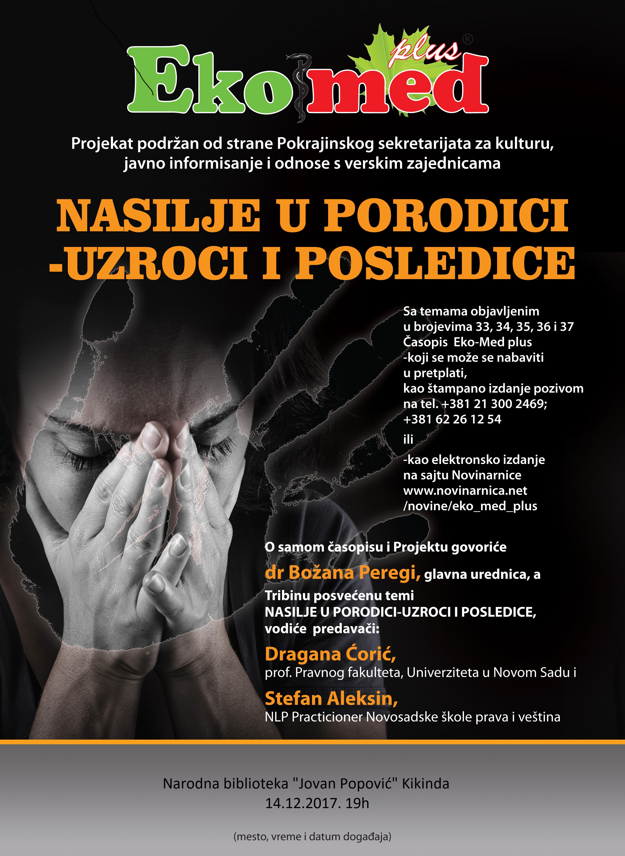 Predavanje o nasilju u porodici večeras u Biblioteci