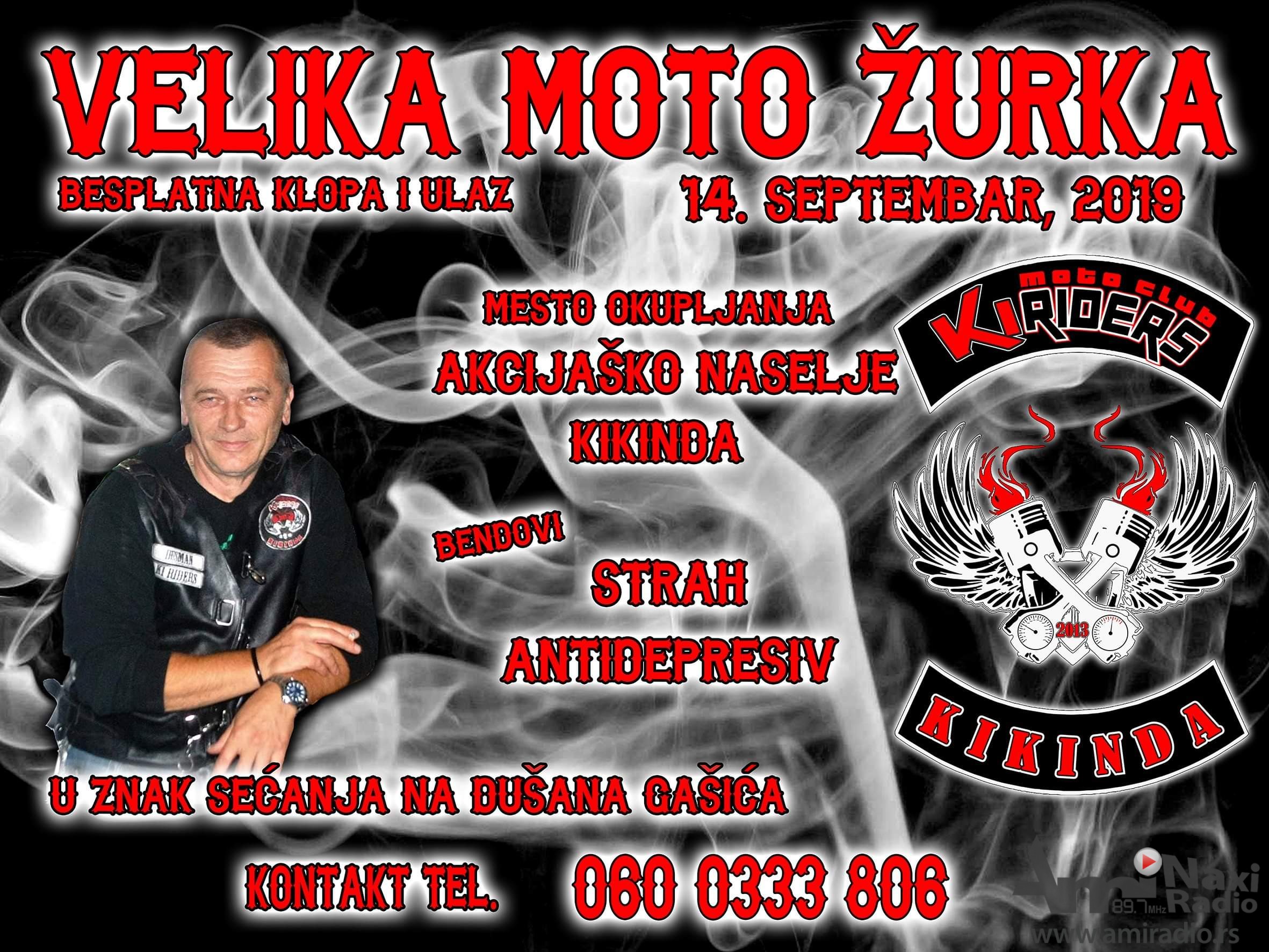 Velika moto žurka u subotu u Kikindi