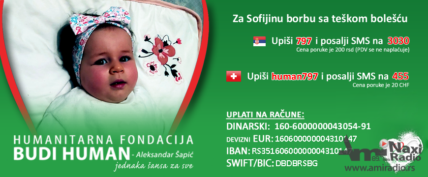 Devetomesečnoj Sofiji potrebna naša pomoć da pobedi tešku bolest