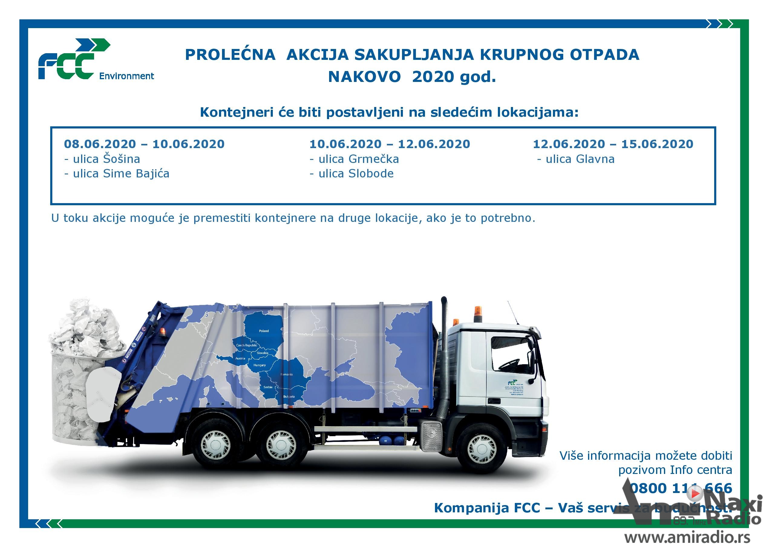 Sakupljanje krupnog otpada u Nakovu od 8. do 15. juna