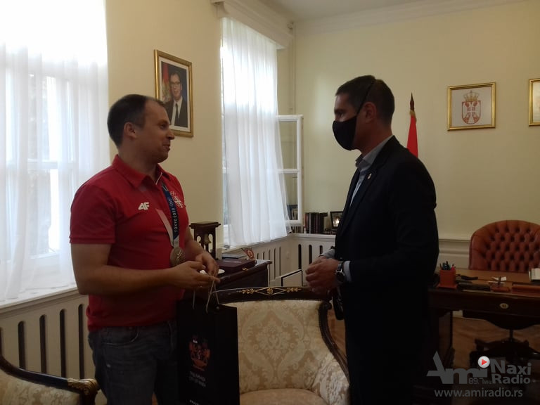 Prijem u Gradskoj kući za osvajača olimpijskog srebra Damira Mikeca