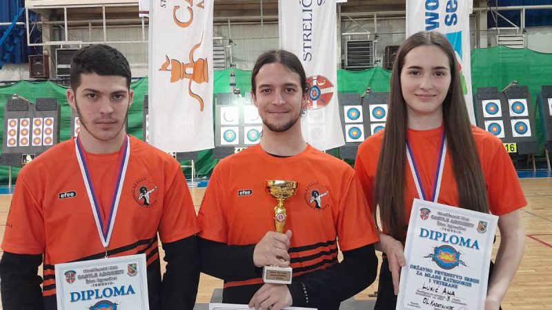Streličarstvo: David Rice i Ana Lukić osvojili medalje na Državnom prvenstvu, Đorđu Miškoviću pehar za najboljeg juniora