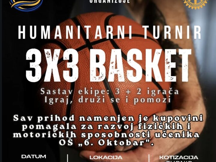 Humanitarni turnir u basketu 3 na 3 u subotu u hali “Jezero”